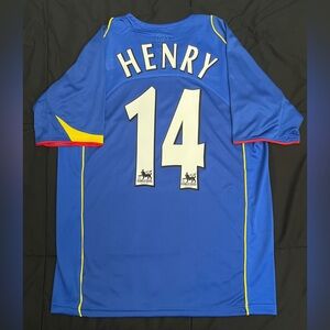 Henry #14 Arsenal Retro Blue Soccer Jersey 2004 Thiery M-L